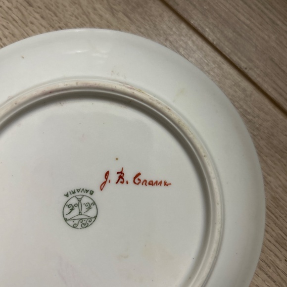 Vintage Bavaria Trinket Tray with Gold-Toned Handle Signed Very Good Condition. - Picture 3 of 6